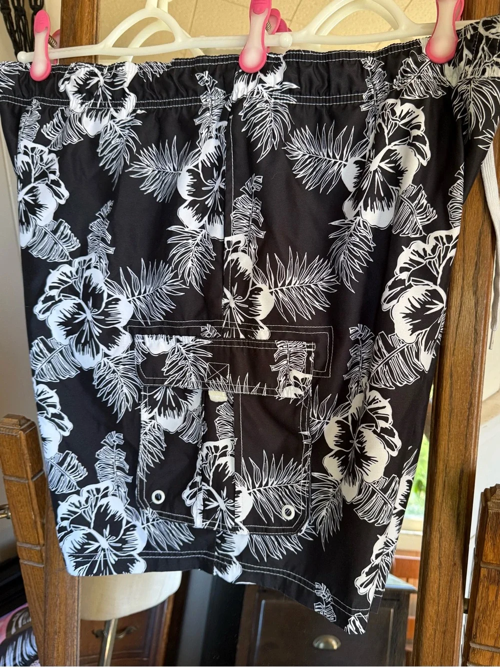 OP Black Swim Shorts with White Mesh Lining, men’s plus size 3XL